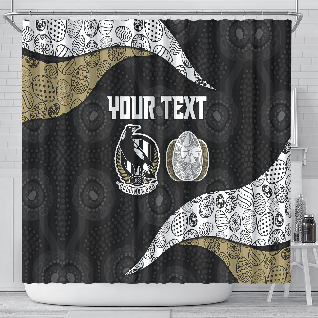 Personalized Magpie Football Shower Curtain Easter Egg Pattern Monochrome Tribal Dot Art Style