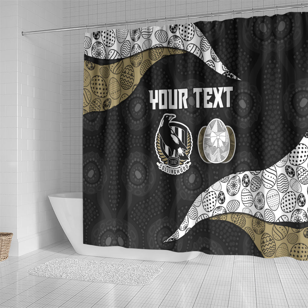 Personalized Magpie Football Shower Curtain Easter Egg Pattern Monochrome Tribal Dot Art Style