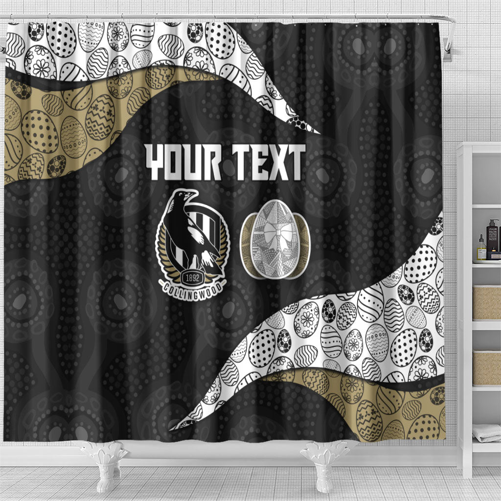 Personalized Magpie Football Shower Curtain Easter Egg Pattern Monochrome Tribal Dot Art Style