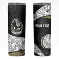 Personalized Magpie Football Skinny Tumbler Easter Egg Pattern Monochrome Tribal Dot Art Style