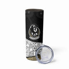Personalized Magpie Football Skinny Tumbler Easter Egg Pattern Monochrome Tribal Dot Art Style