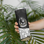 Personalized Magpie Football Skinny Tumbler Easter Egg Pattern Monochrome Tribal Dot Art Style