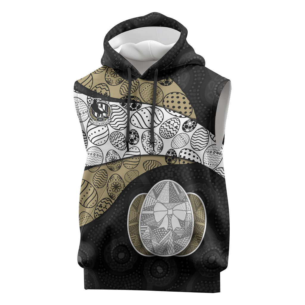 Personalized Magpie Football Sleeveless Hoodie Easter Egg Pattern Monochrome Tribal Dot Art Style
