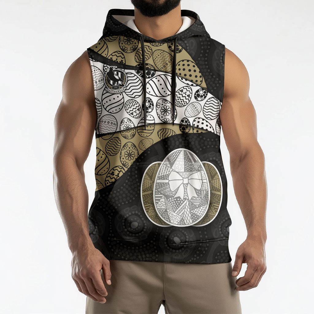 Personalized Magpie Football Sleeveless Hoodie Easter Egg Pattern Monochrome Tribal Dot Art Style
