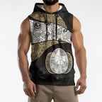 Personalized Magpie Football Sleeveless Hoodie Easter Egg Pattern Monochrome Tribal Dot Art Style