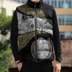 Personalized Magpie Football Sleeveless Puffer Jacket Easter Egg Pattern Monochrome Tribal Dot Art Style