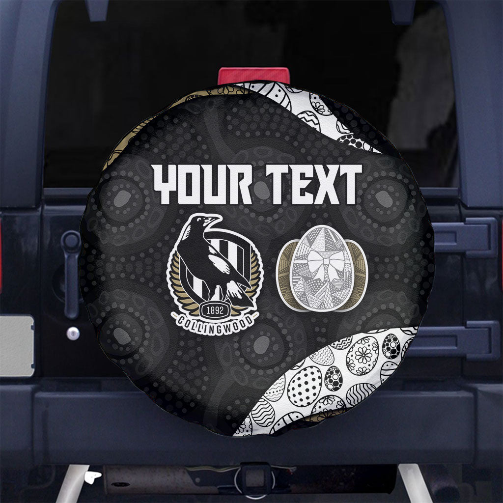 Personalized Magpie Football Spare Tire Cover Easter Egg Pattern Monochrome Tribal Dot Art Style