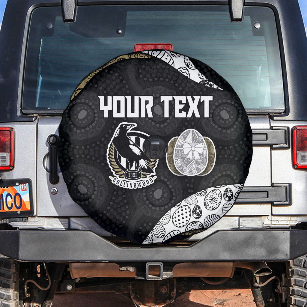 Personalized Magpie Football Spare Tire Cover Easter Egg Pattern Monochrome Tribal Dot Art Style