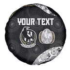 Personalized Magpie Football Spare Tire Cover Easter Egg Pattern Monochrome Tribal Dot Art Style