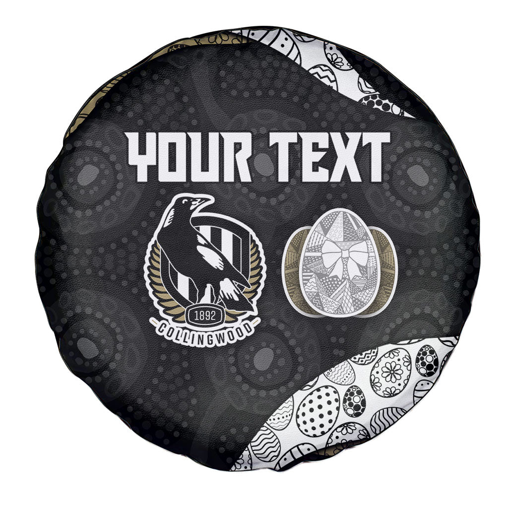 Personalized Magpie Football Spare Tire Cover Easter Egg Pattern Monochrome Tribal Dot Art Style