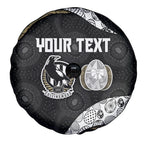 Personalized Magpie Football Spare Tire Cover Easter Egg Pattern Monochrome Tribal Dot Art Style