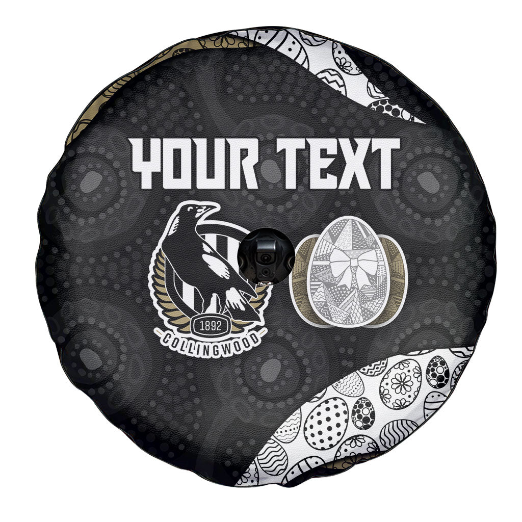 Personalized Magpie Football Spare Tire Cover Easter Egg Pattern Monochrome Tribal Dot Art Style