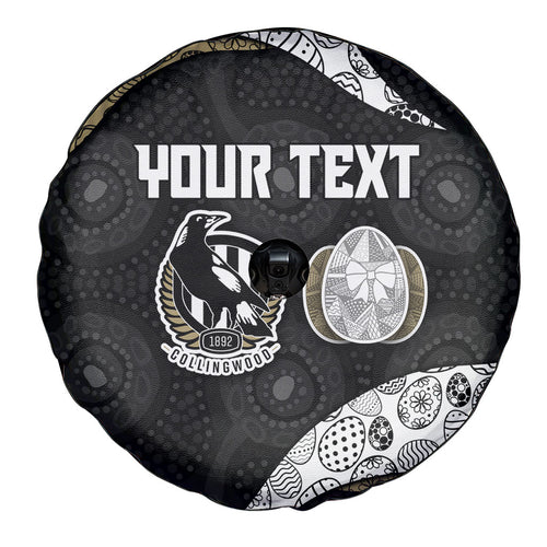 Personalized Magpie Football Spare Tire Cover Easter Egg Pattern Monochrome Tribal Dot Art Style