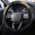 Magpie Football Steering Wheel Cover Easter Egg Pattern Monochrome Tribal Dot Art Style