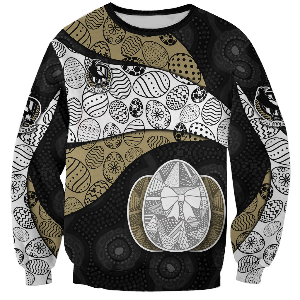 Personalized Magpie Football Sweatshirt Easter Egg Pattern Monochrome Tribal Dot Art Style