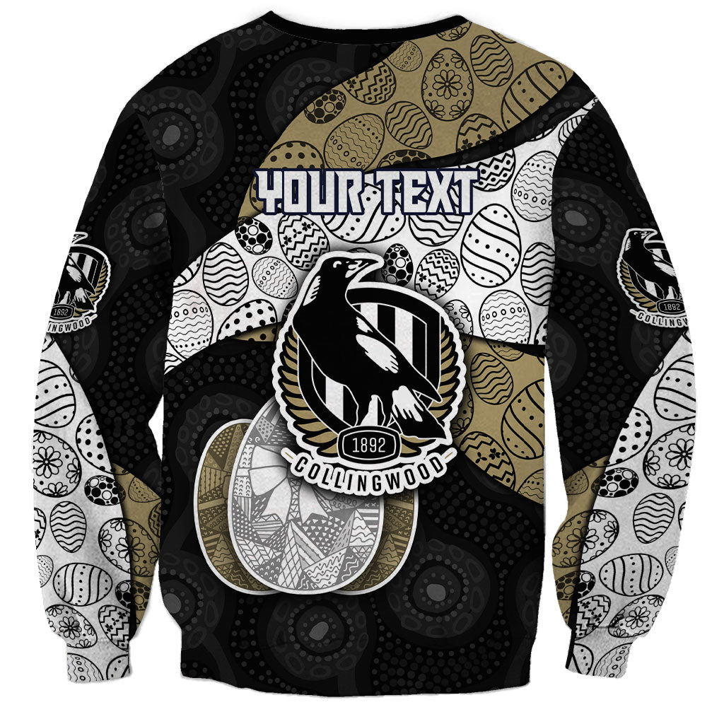 Personalized Magpie Football Sweatshirt Easter Egg Pattern Monochrome Tribal Dot Art Style