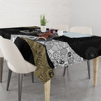 Personalized Magpie Football Tablecloth Easter Egg Pattern Monochrome Tribal Dot Art Style