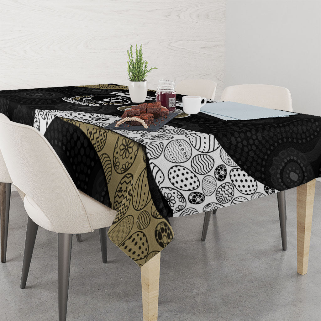 Personalized Magpie Football Tablecloth Easter Egg Pattern Monochrome Tribal Dot Art Style