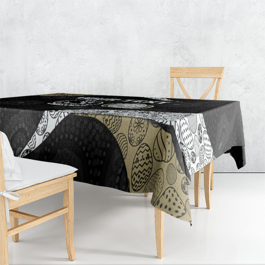 Personalized Magpie Football Tablecloth Easter Egg Pattern Monochrome Tribal Dot Art Style