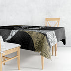 Personalized Magpie Football Tablecloth Easter Egg Pattern Monochrome Tribal Dot Art Style
