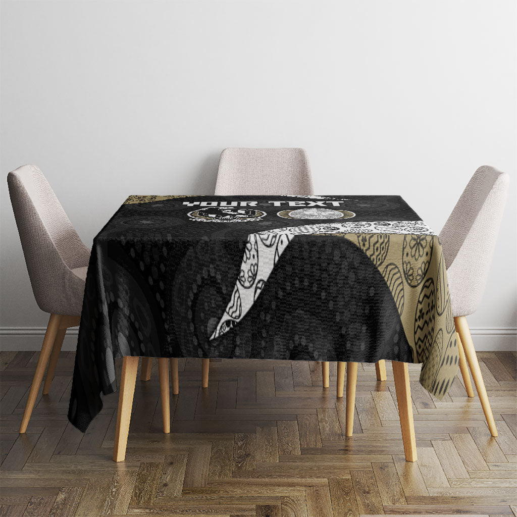 Personalized Magpie Football Tablecloth Easter Egg Pattern Monochrome Tribal Dot Art Style
