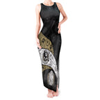 Personalized Magpie Football Tank Maxi Dress Easter Egg Pattern Monochrome Tribal Dot Art Style
