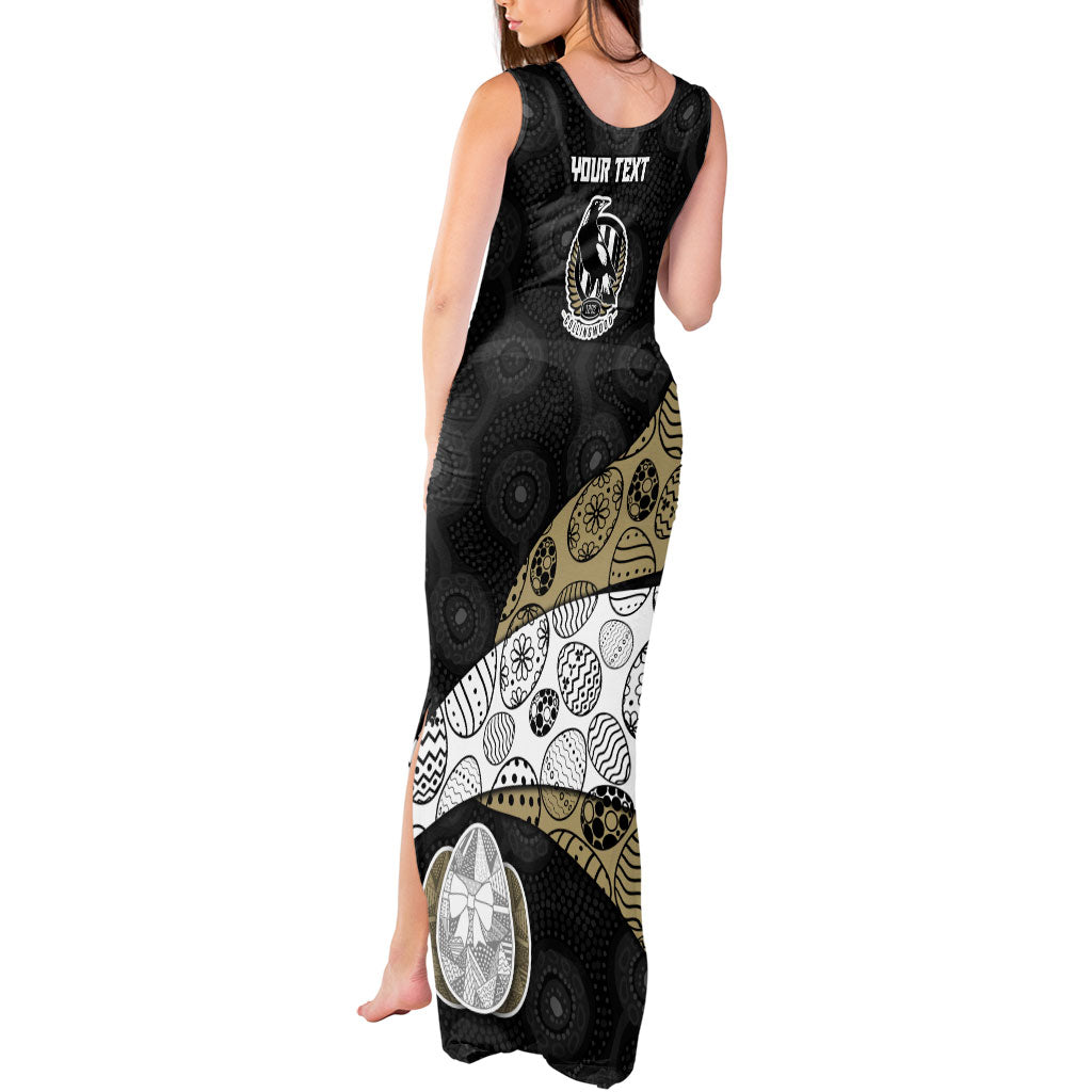 Personalized Magpie Football Tank Maxi Dress Easter Egg Pattern Monochrome Tribal Dot Art Style
