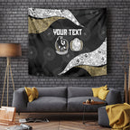 Personalized Magpie Football Tapestry Easter Egg Pattern Monochrome Tribal Dot Art Style