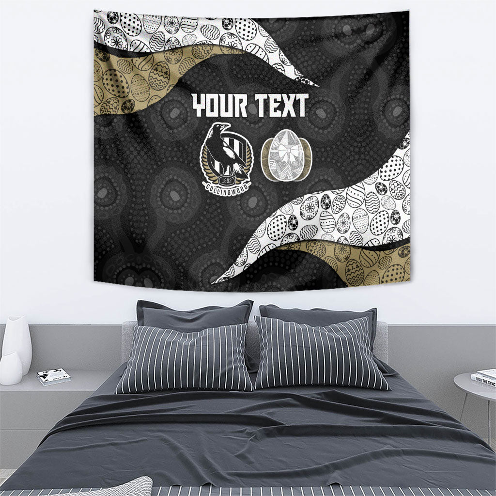 Personalized Magpie Football Tapestry Easter Egg Pattern Monochrome Tribal Dot Art Style