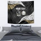 Personalized Magpie Football Tapestry Easter Egg Pattern Monochrome Tribal Dot Art Style