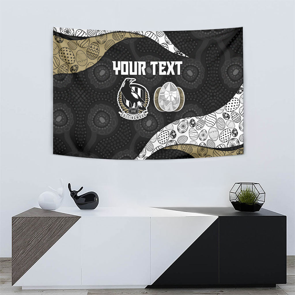 Personalized Magpie Football Tapestry Easter Egg Pattern Monochrome Tribal Dot Art Style