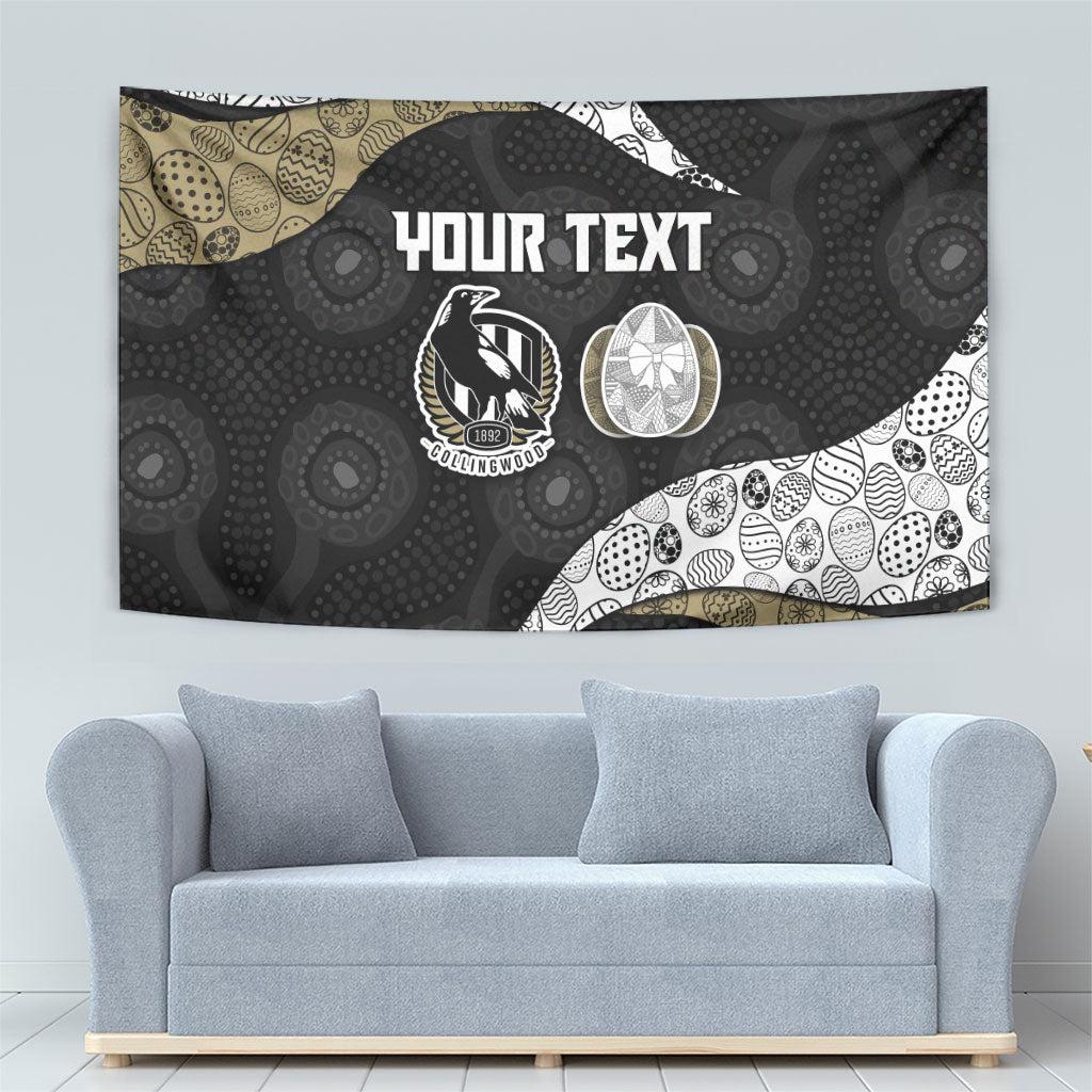 Personalized Magpie Football Tapestry Easter Egg Pattern Monochrome Tribal Dot Art Style