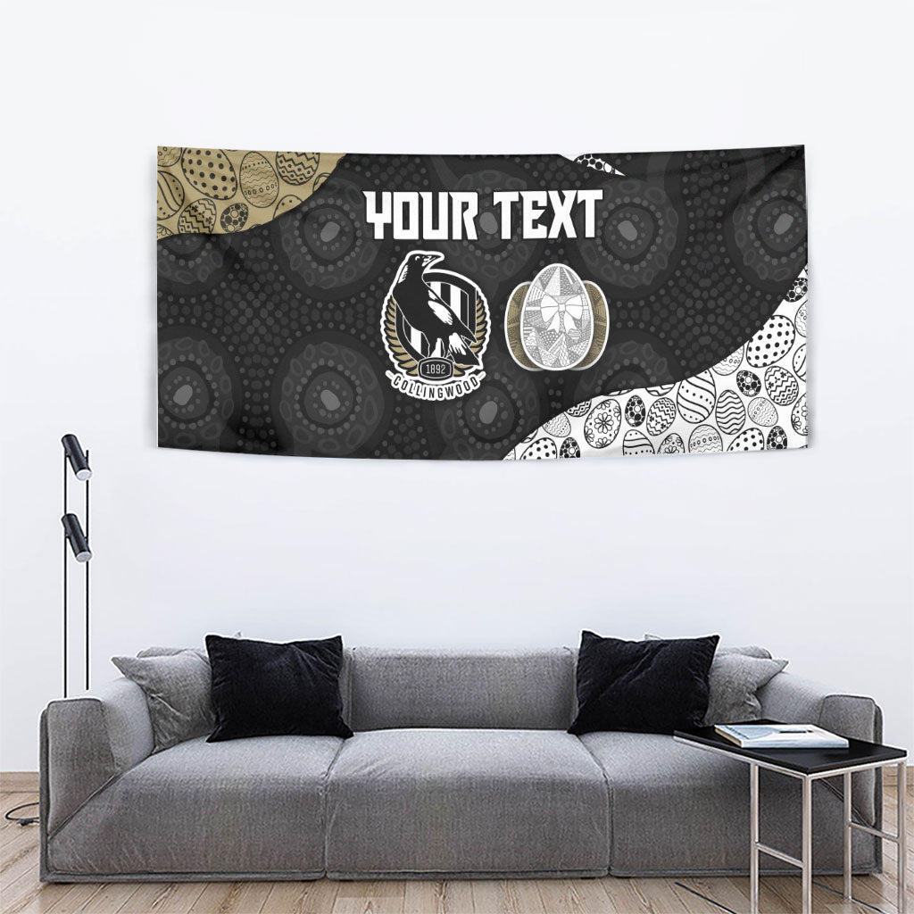 Personalized Magpie Football Tapestry Easter Egg Pattern Monochrome Tribal Dot Art Style