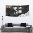 Personalized Magpie Football Tapestry Easter Egg Pattern Monochrome Tribal Dot Art Style