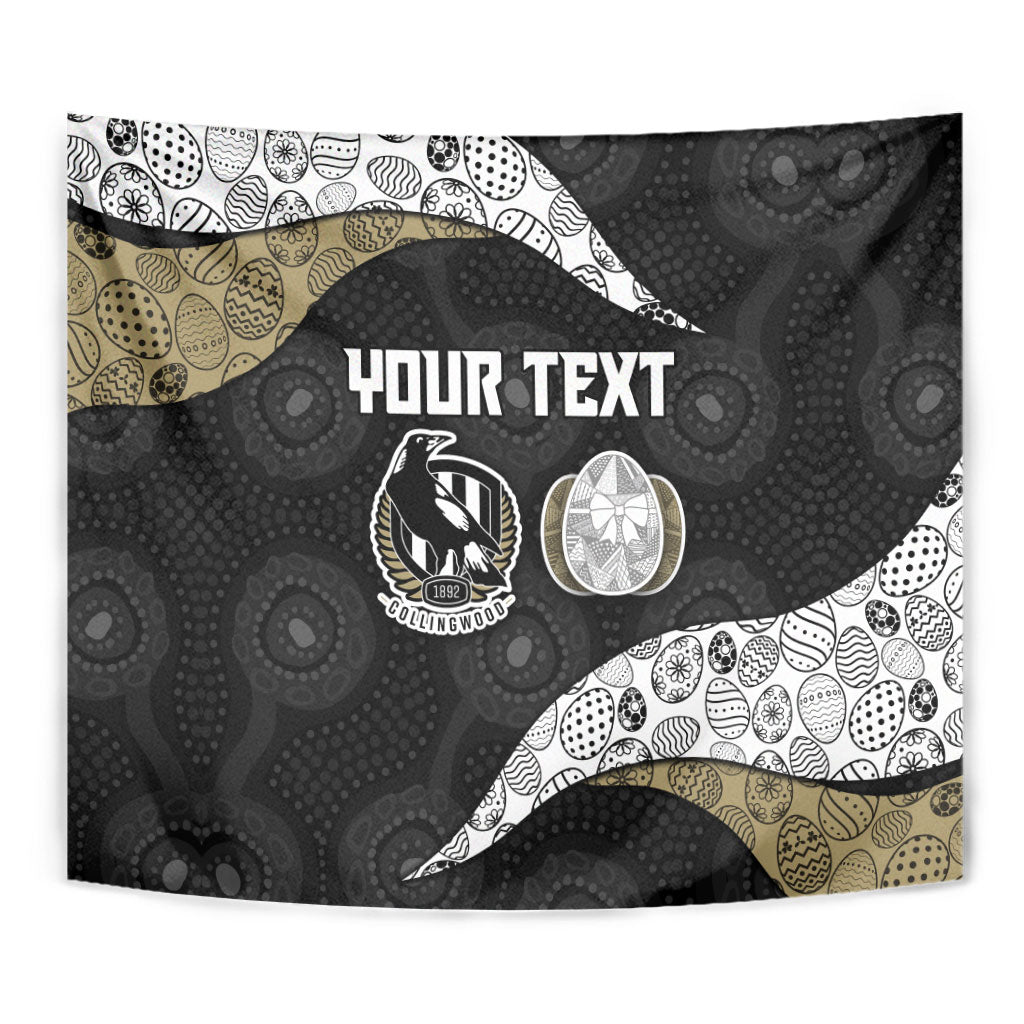 Personalized Magpie Football Tapestry Easter Egg Pattern Monochrome Tribal Dot Art Style