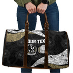 Personalized Magpie Football Travel Bag Easter Egg Pattern Monochrome Tribal Dot Art Style