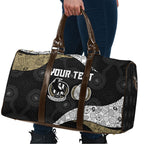 Personalized Magpie Football Travel Bag Easter Egg Pattern Monochrome Tribal Dot Art Style