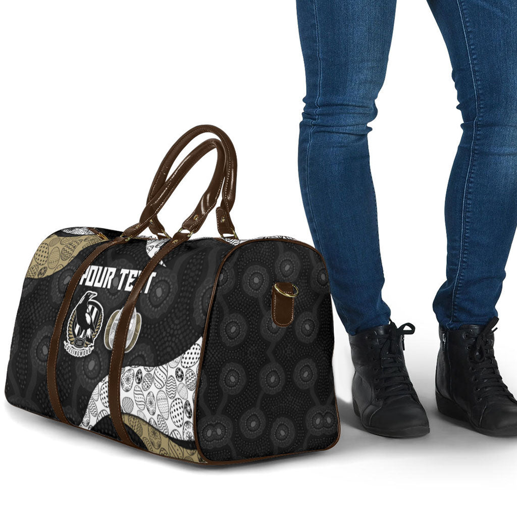 Personalized Magpie Football Travel Bag Easter Egg Pattern Monochrome Tribal Dot Art Style