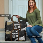 Personalized Magpie Football Travel Bag Easter Egg Pattern Monochrome Tribal Dot Art Style