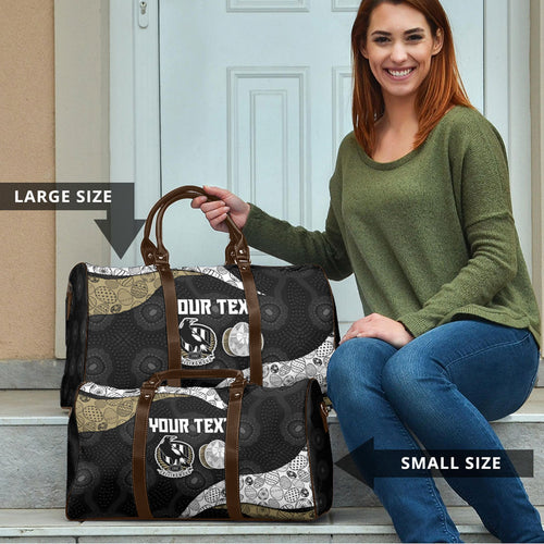 Personalized Magpie Football Travel Bag Easter Egg Pattern Monochrome Tribal Dot Art Style