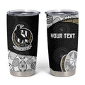 Personalized Magpie Football Tumbler Cup Easter Egg Pattern Monochrome Tribal Dot Art Style