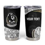 Personalized Magpie Football Tumbler Cup Easter Egg Pattern Monochrome Tribal Dot Art Style