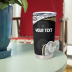 Personalized Magpie Football Tumbler Cup Easter Egg Pattern Monochrome Tribal Dot Art Style