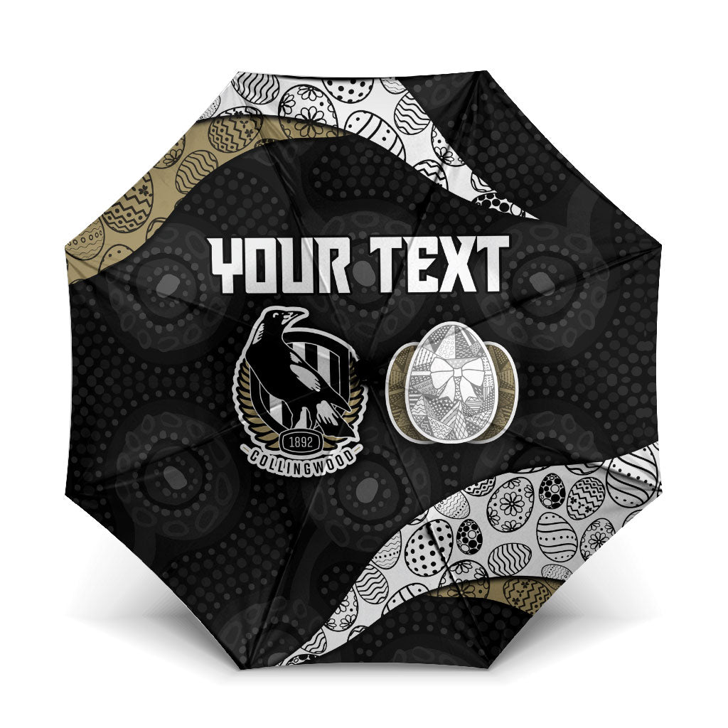 Personalized Magpie Football Umbrella Easter Egg Pattern Monochrome Tribal Dot Art Style
