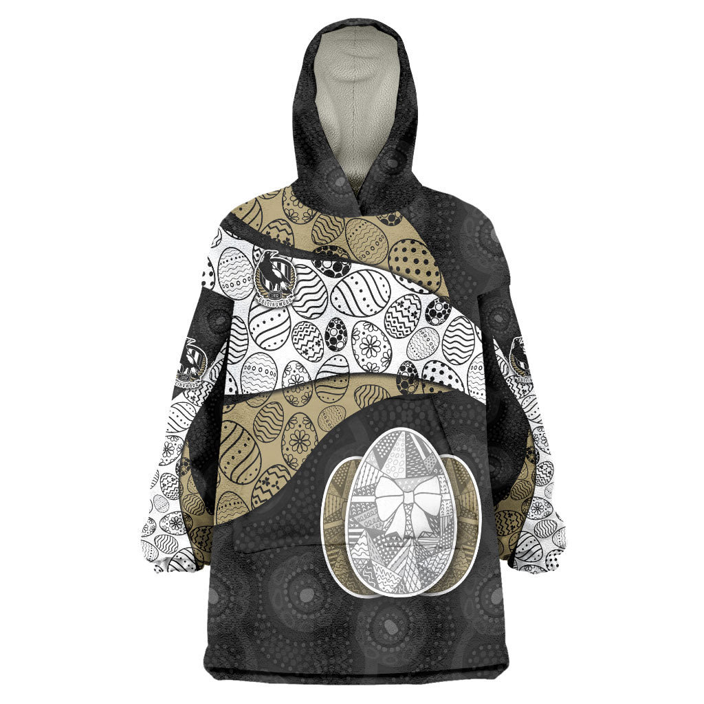 Personalized Magpie Football Wearable Blanket Hoodie Easter Egg Pattern Monochrome Tribal Dot Art Style