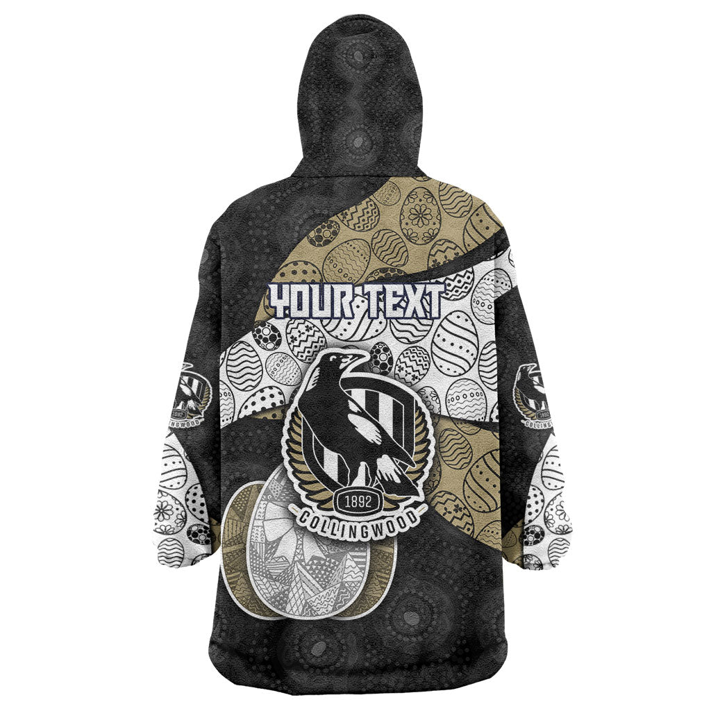 Personalized Magpie Football Wearable Blanket Hoodie Easter Egg Pattern Monochrome Tribal Dot Art Style