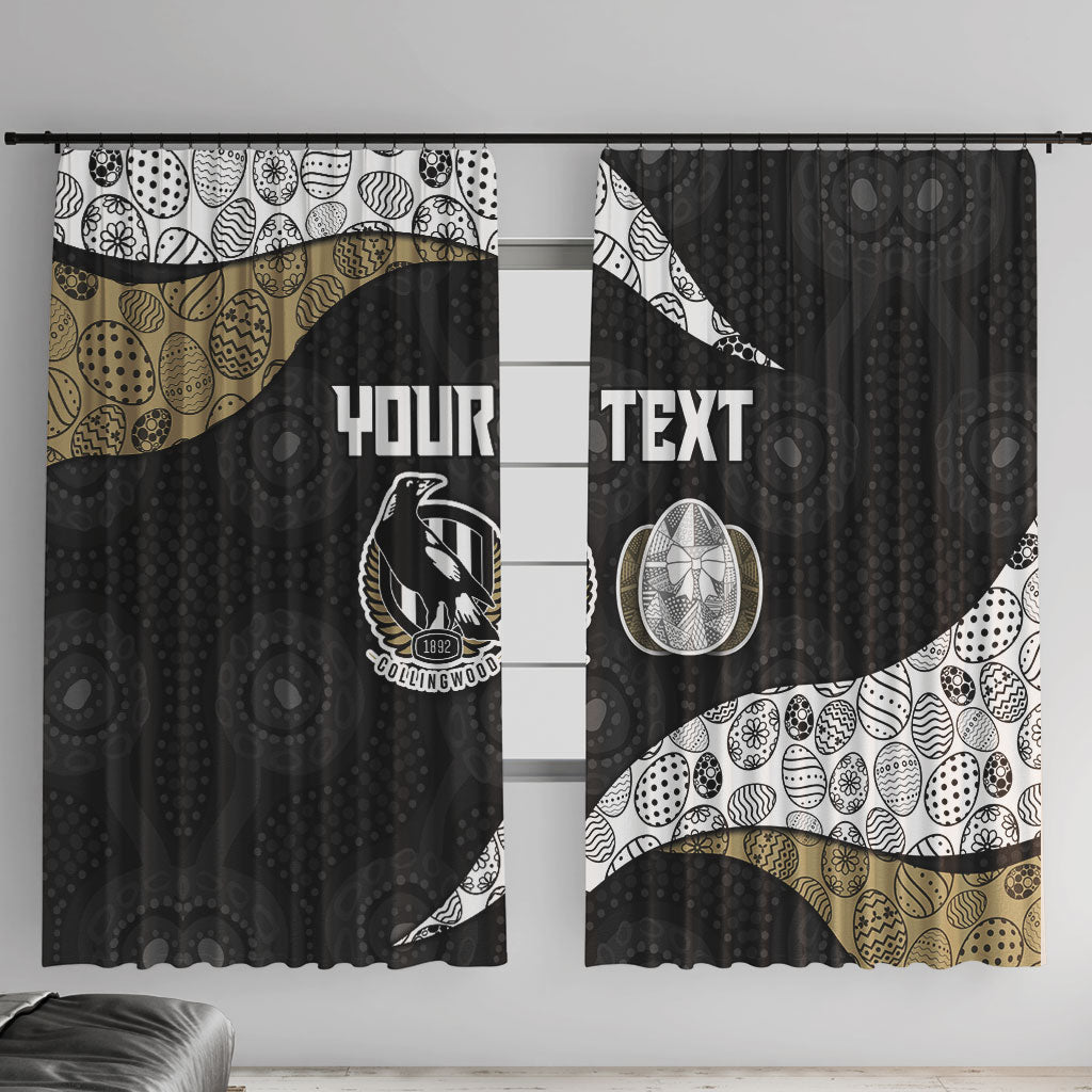Personalized Magpie Football Window Curtain Easter Egg Pattern Monochrome Tribal Dot Art Style