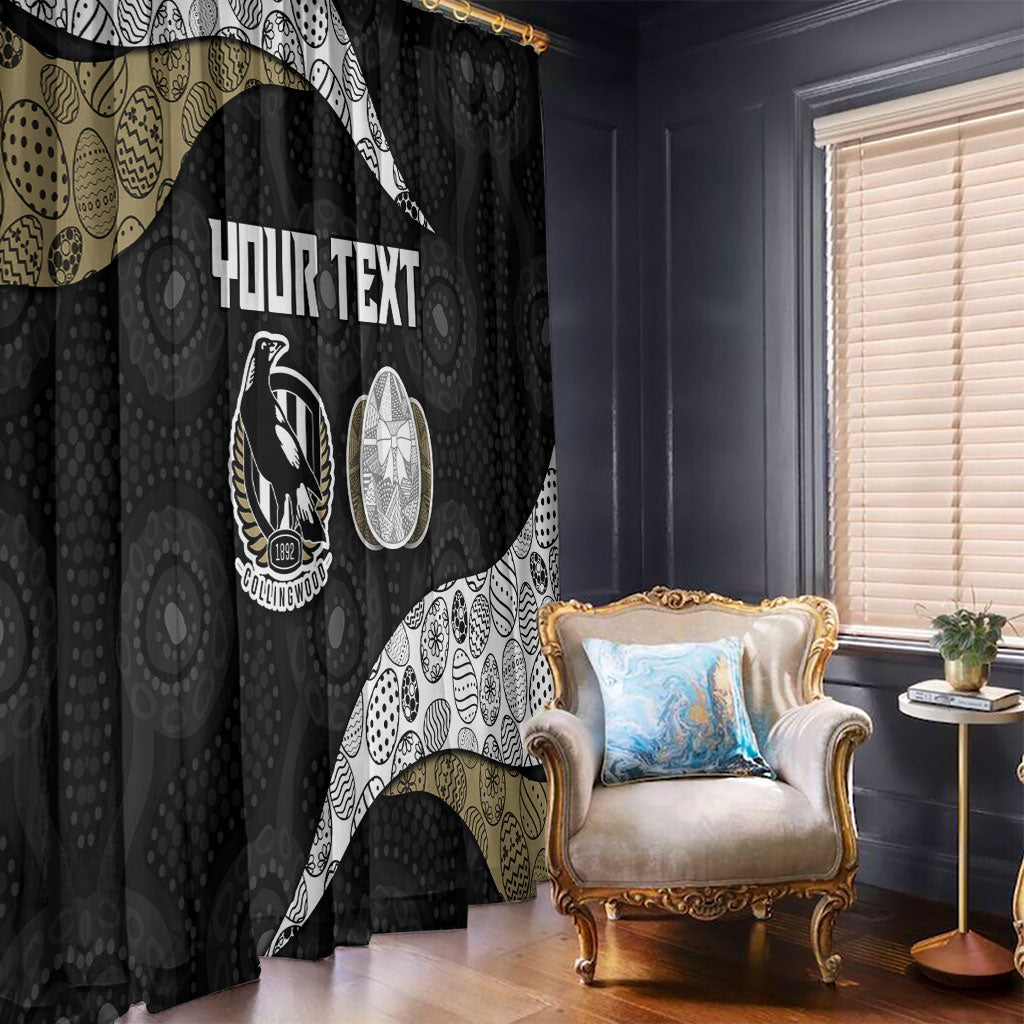 Personalized Magpie Football Window Curtain Easter Egg Pattern Monochrome Tribal Dot Art Style