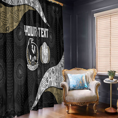 Personalized Magpie Football Window Curtain Easter Egg Pattern Monochrome Tribal Dot Art Style