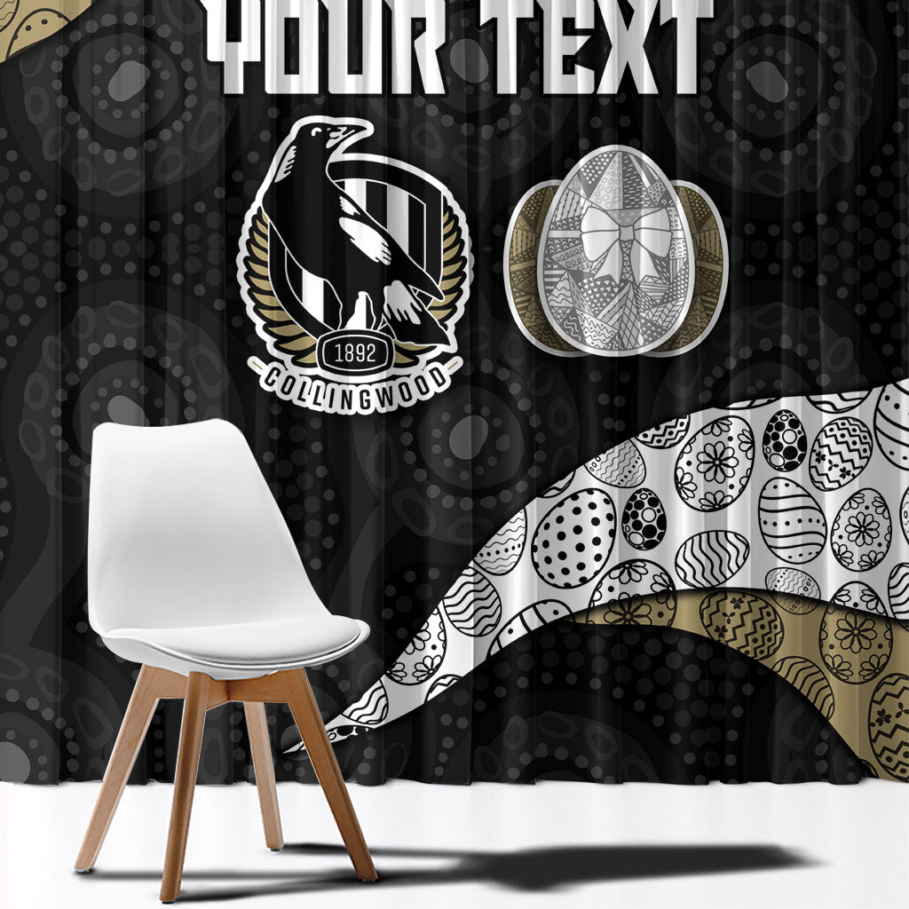 Personalized Magpie Football Window Curtain Easter Egg Pattern Monochrome Tribal Dot Art Style